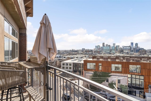 balcony featuring a city view