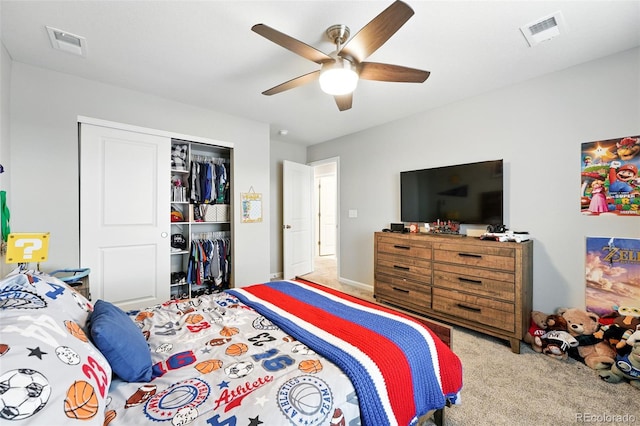 1101 E Witherspoon Dr, Elizabeth, CO 80107 - bedroom featuring carpet, a closet, and visible vents