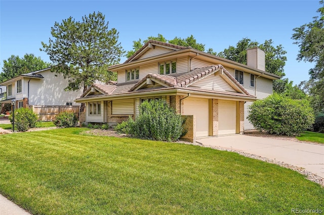 4780 W 102nd Pl, Westminster, CO 80031 - view of front of property with a chimney, driveway, a garage, and brick siding