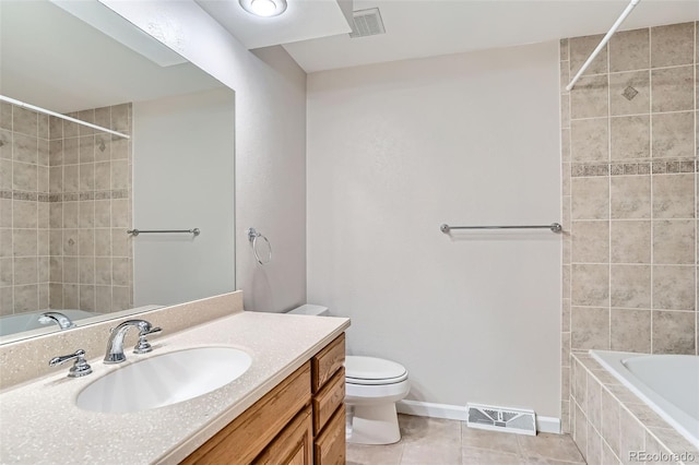4780 W 102nd Pl, Westminster, CO 80031 - full bathroom featuring tile patterned floors, vanity, and tiled shower / bath combo