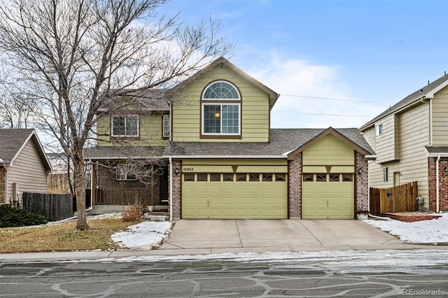 view of front facade with a garage