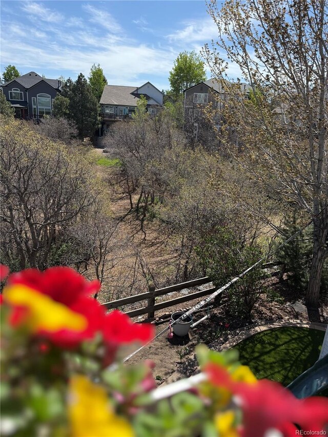view of yard with fence
