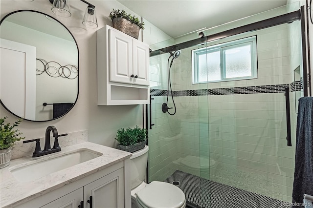2274 S Cherry St, Denver, CO 80222 - full bathroom featuring a stall shower, toilet, and vanity