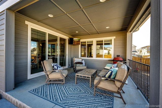 balcony featuring a patio