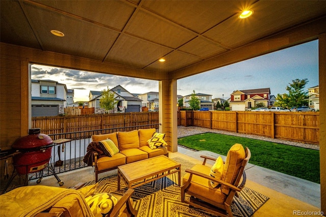 view of patio with an outdoor hangout area