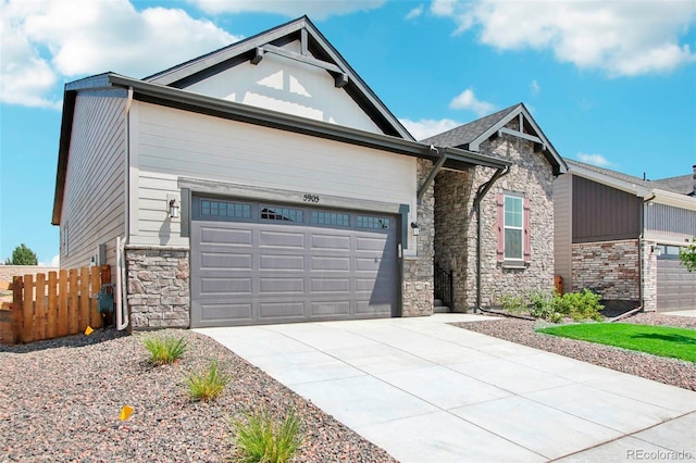 view of front of house with a garage