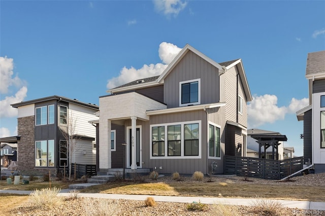 view of front of property featuring board and batten siding