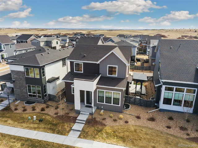 bird's eye view with a residential view