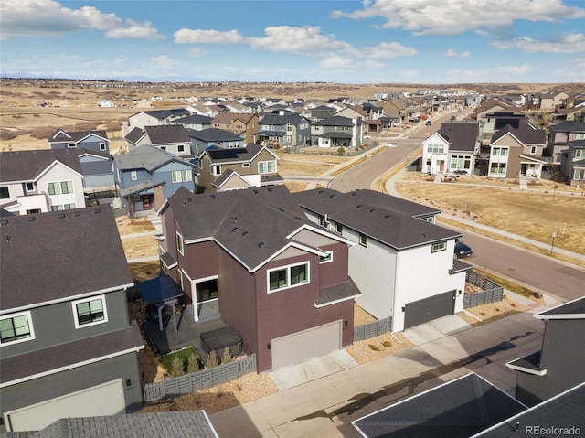 aerial view with a residential view