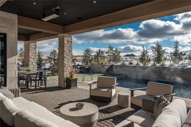 view of patio with an outdoor hangout area