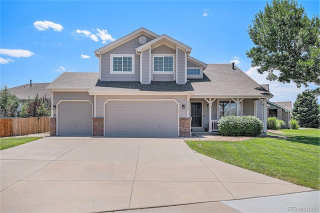 17174 E Rosebay Cir, Parker, CO 80134 - view of front of house with driveway, covered porch, a shingled roof, and an attached garage