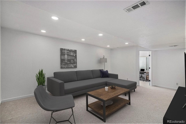 17174 E Rosebay Cir, Parker, CO 80134 - living room featuring light carpet and recessed lighting