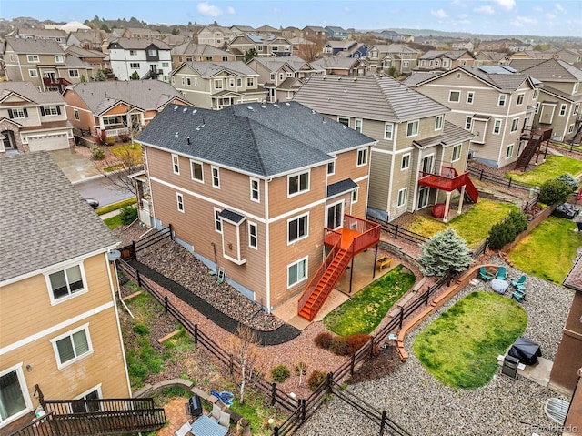 aerial view of residential area