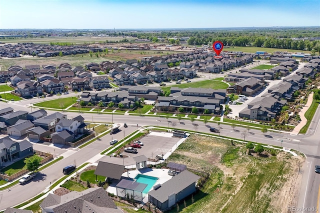 315 Zeppelin Way, Fort Collins, CO 80524 - aerial perspective of suburban area featuring a pool
