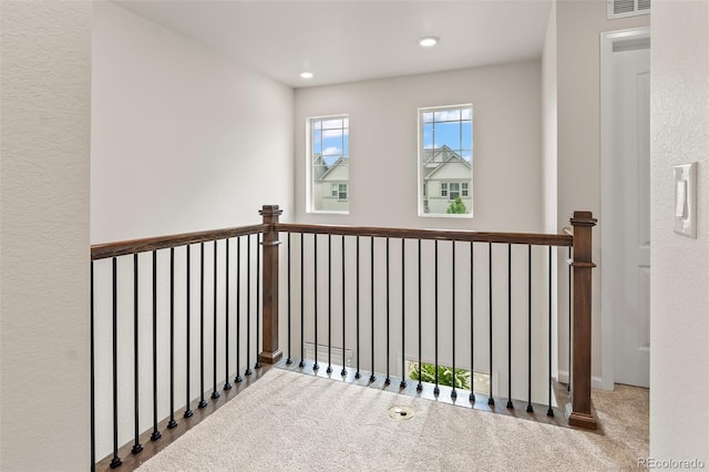 315 Zeppelin Way, Fort Collins, CO 80524 - corridor featuring carpet, an upstairs landing, and recessed lighting