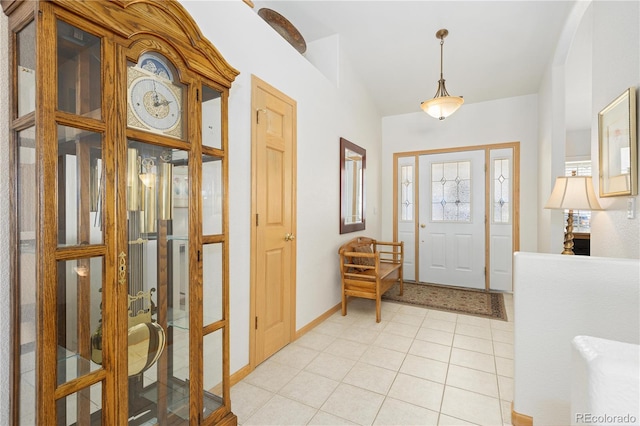 view of tiled entrance foyer