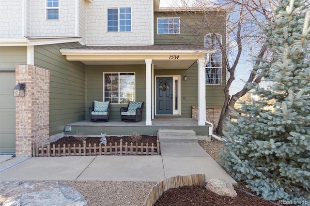 property entrance with a porch