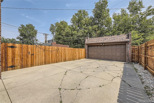 view of garage