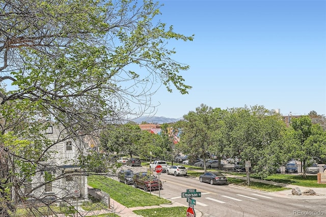 2564 N Emerson St, Denver, CO 80205 - view of asphalt road featuring traffic signs, sidewalks, and curbs