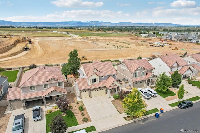 bird's eye view featuring a mountain view