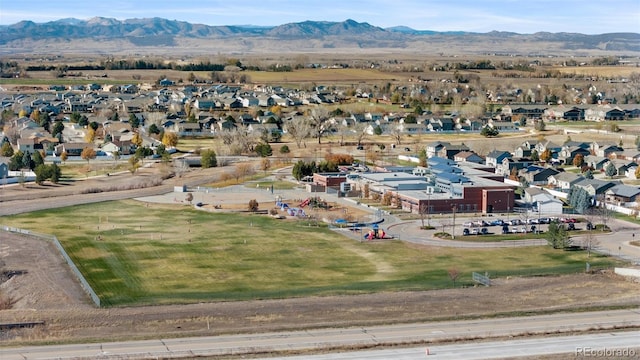 bird's eye view featuring a mountain view