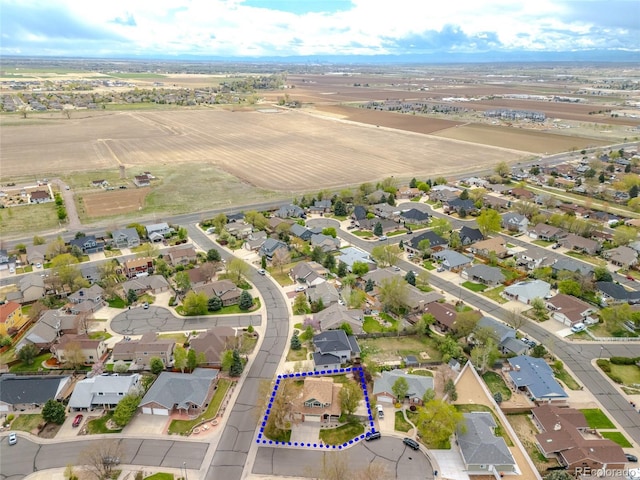 aerial view with a residential view