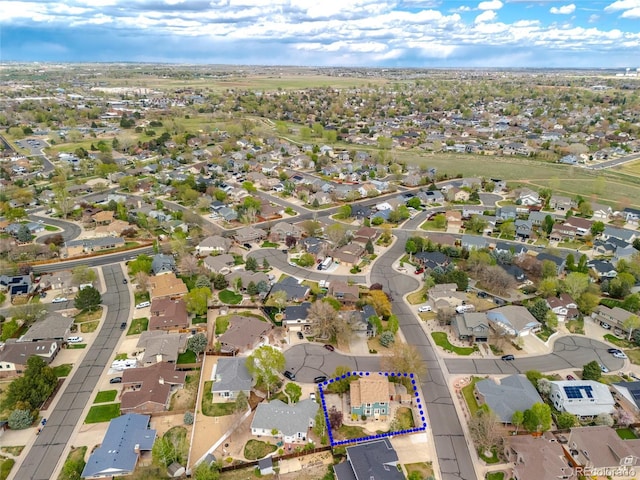 bird's eye view with a residential view