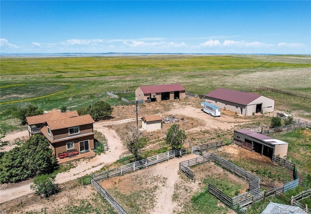 bird's eye view with a rural view