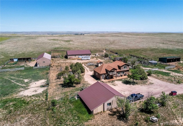 bird's eye view with a rural view