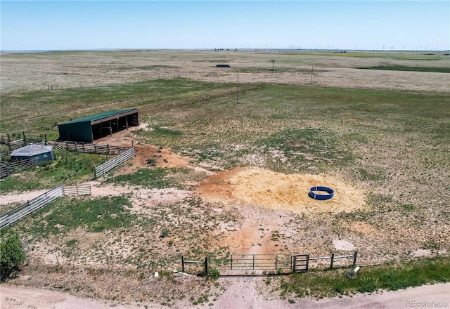 drone / aerial view with a rural view