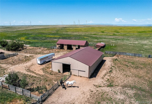 bird's eye view with a rural view