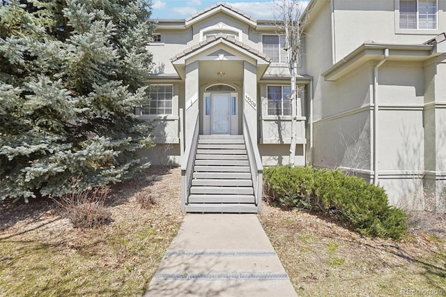 17309 Witten Ct, Parker, CO 80134 - doorway to property with stucco siding