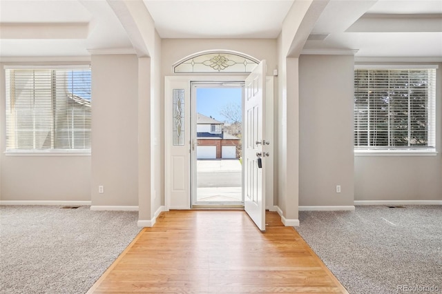 17309 Witten Ct, Parker, CO 80134 - foyer featuring carpet flooring, baseboards, and a healthy amount of sunlight
