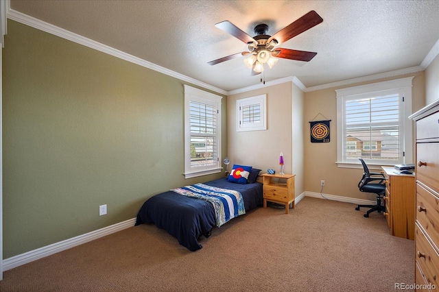 2861 Madison Ln, Broomfield, CO 80023 - bedroom featuring crown molding, light colored carpet, baseboards, an office area, and ceiling fan