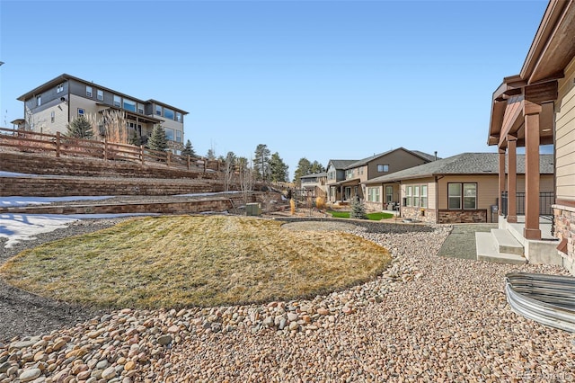 view of yard with fence