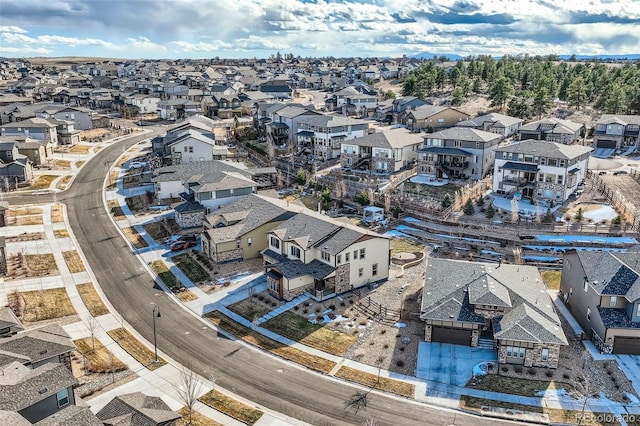 bird's eye view with a residential view