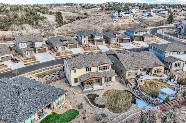 aerial view featuring a residential view