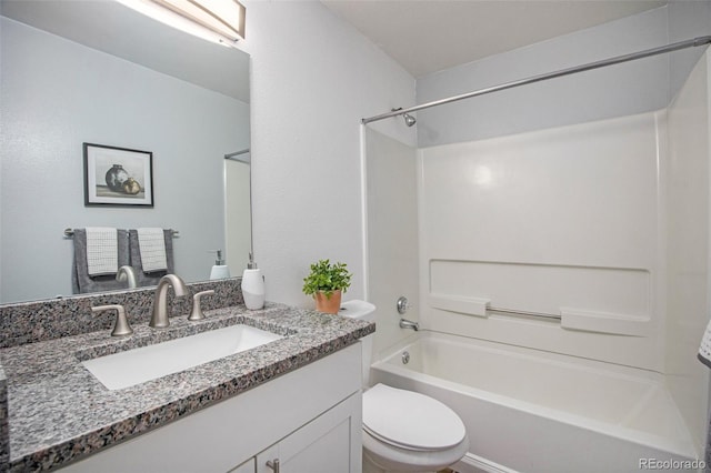 360 S Estes St Unit C, Lakewood, CO 80228 - bathroom featuring shower / tub combination, vanity, and toilet