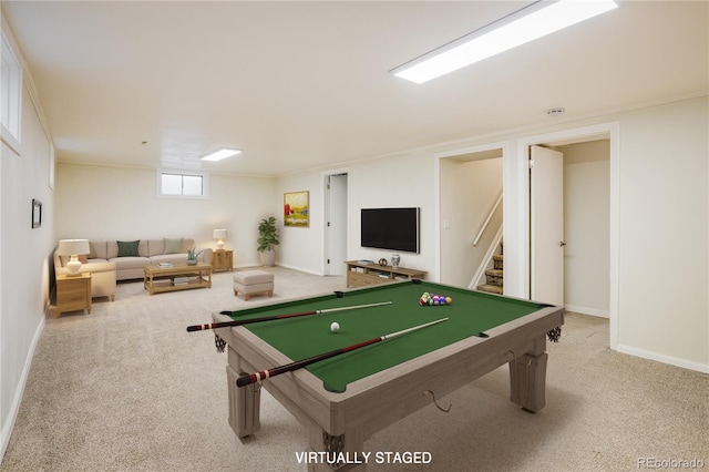740 Lotus Way, Broomfield, CO 80020 - recreation room with carpet floors, baseboards, and pool table