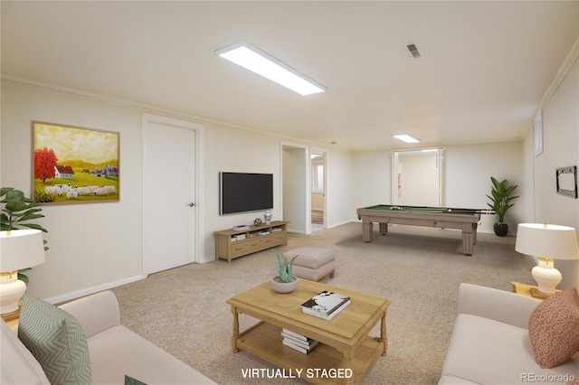 740 Lotus Way, Broomfield, CO 80020 - carpeted living area with billiards and baseboards