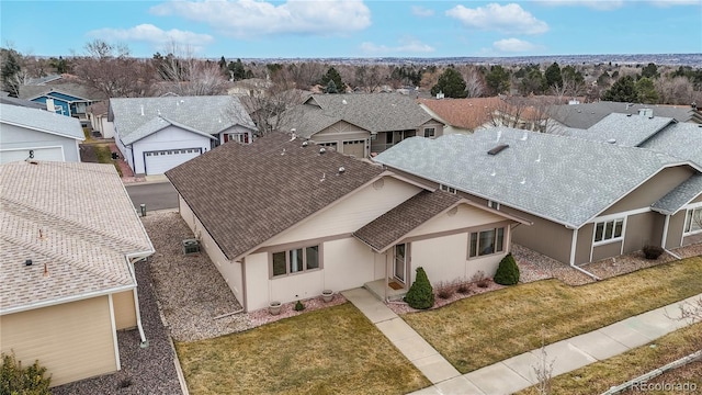 drone / aerial view featuring a residential view