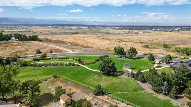 birds eye view of property featuring a rural view