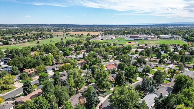 bird's eye view with a residential view