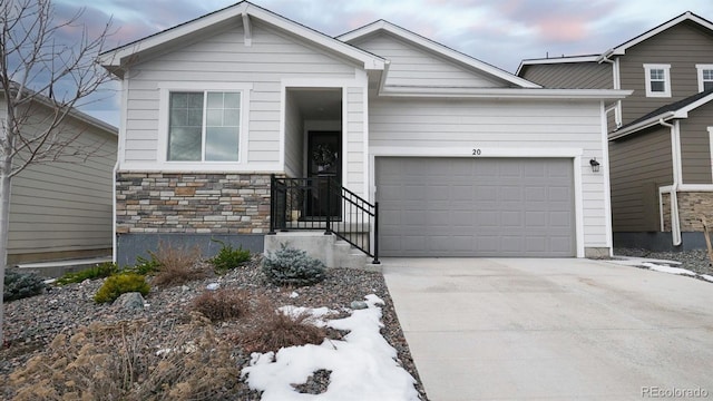 view of front of property featuring a garage