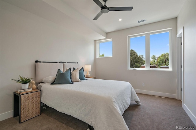 1372 Lowell Blvd Unit 1, Denver, CO 80204 - carpeted bedroom featuring baseboards, ceiling fan, and recessed lighting