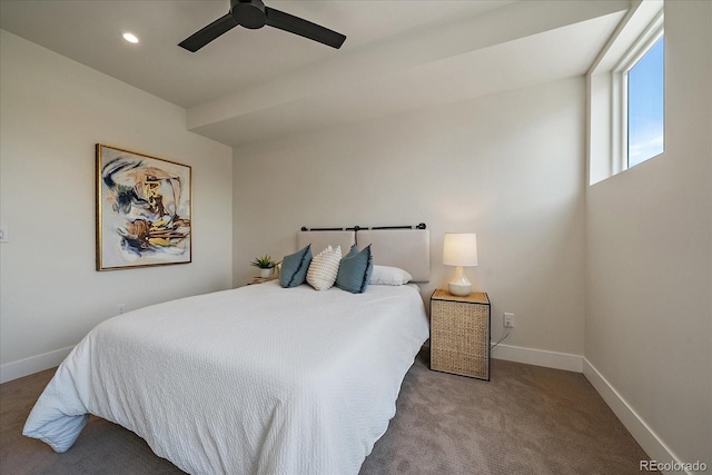 1372 Lowell Blvd Unit 1, Denver, CO 80204 - carpeted bedroom featuring baseboards, recessed lighting, and a ceiling fan