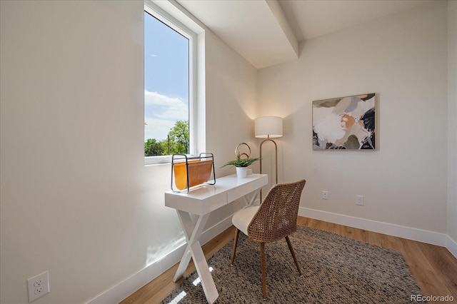 1372 Lowell Blvd Unit 1, Denver, CO 80204 - office with baseboards and wood finished floors