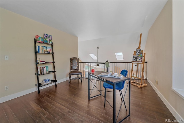 9346 W Coal Mine Ave, Littleton, CO 80123 - sitting room featuring a skylight and dark wood-type flooring