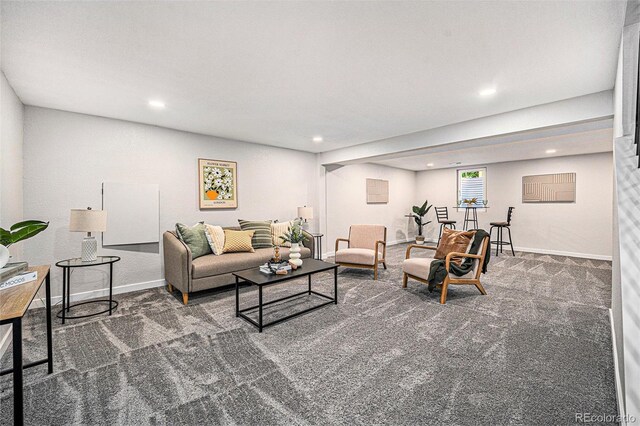 6032 Estes St, Arvada, CO 80004 - living area featuring recessed lighting and carpet