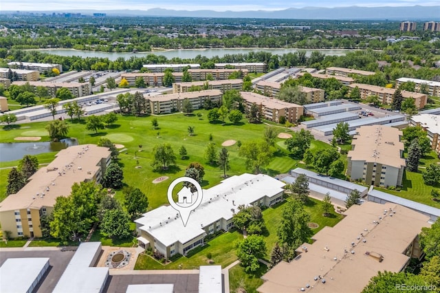 9320 E Center Ave Unit 4B, Denver, CO 80247 - bird's eye view of a large body of water, apartment complex / building, and a golf club